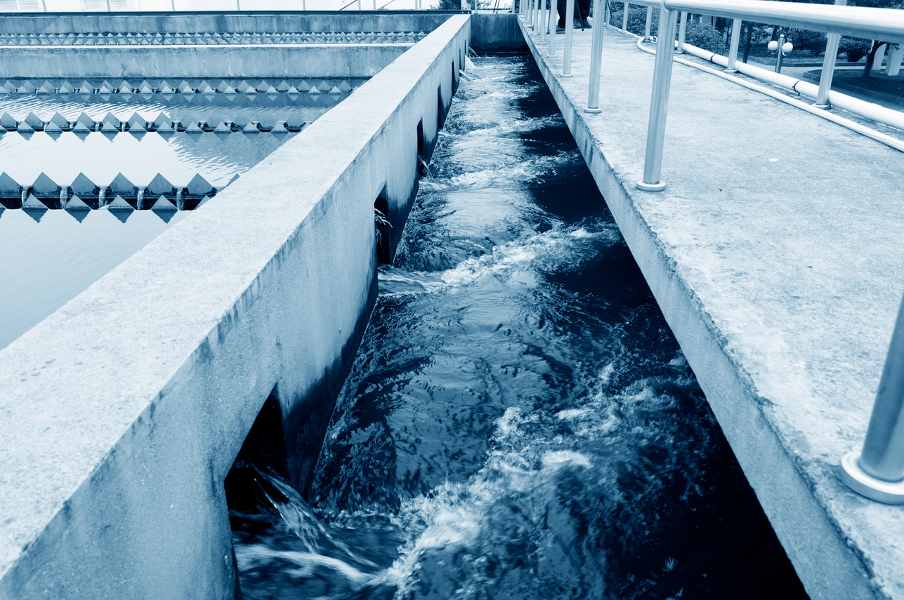 Modern urban wastewater treatment plant.